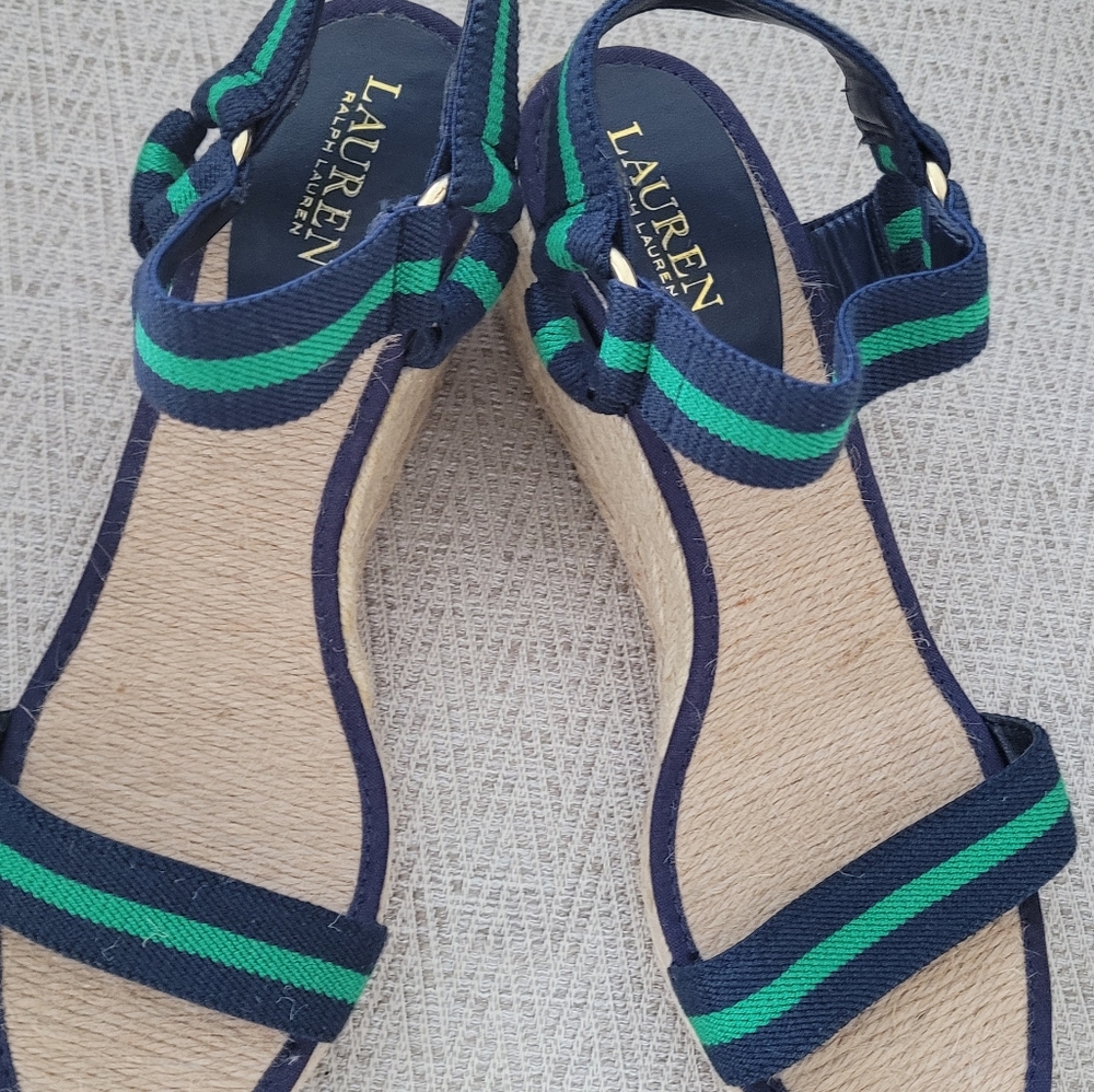 LAUREN Ralph Lauren Ilene Espadrille Wedge Sandal Women's Ankle Strap
